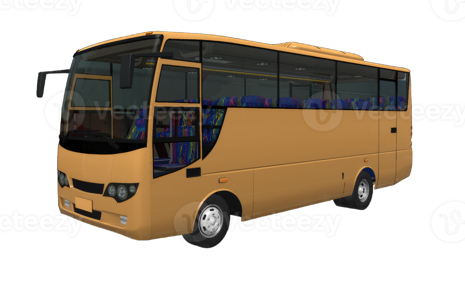 AI generated Comercial Tourist Bus Mockup, isolated on transparent background png
