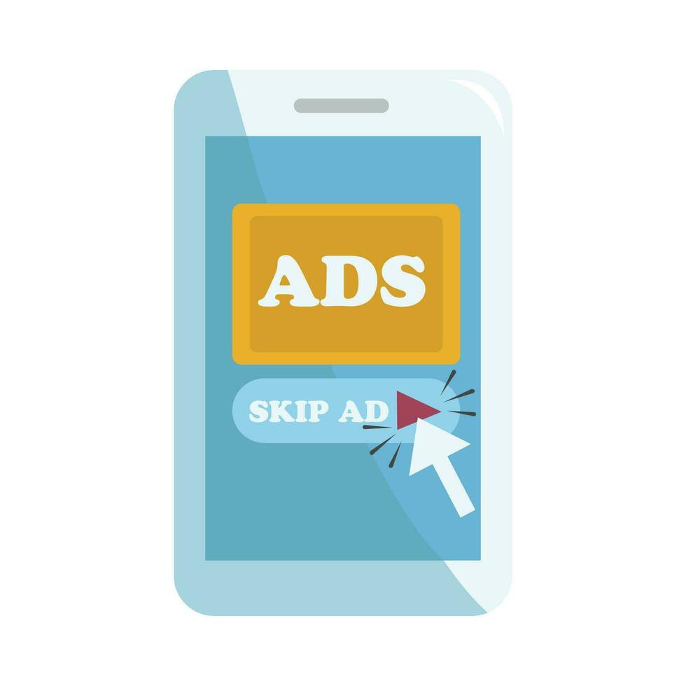 ads in mobile phone illustration vector