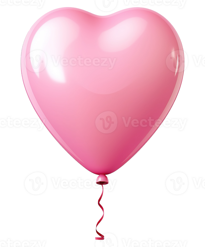 AI generated illustration of colorful balloon with love shape for happy valentine's day png