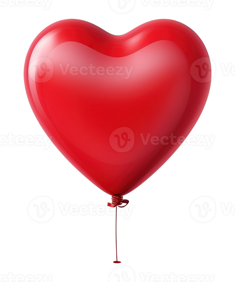 AI generated illustration of colorful balloon with love shape for happy valentine's day png