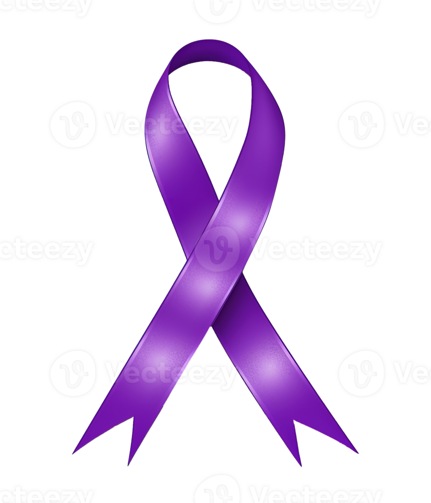 AI generated illustration of purple ribbon for support world cancer day png