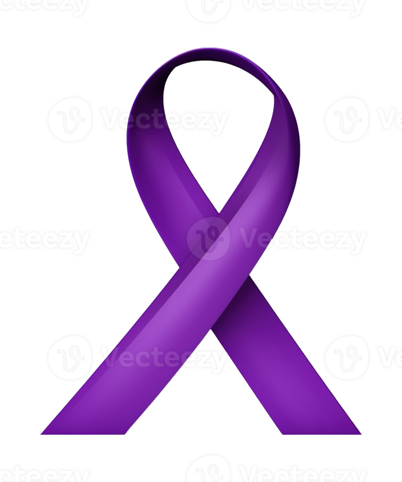 AI generated illustration of purple ribbon for support world cancer day png