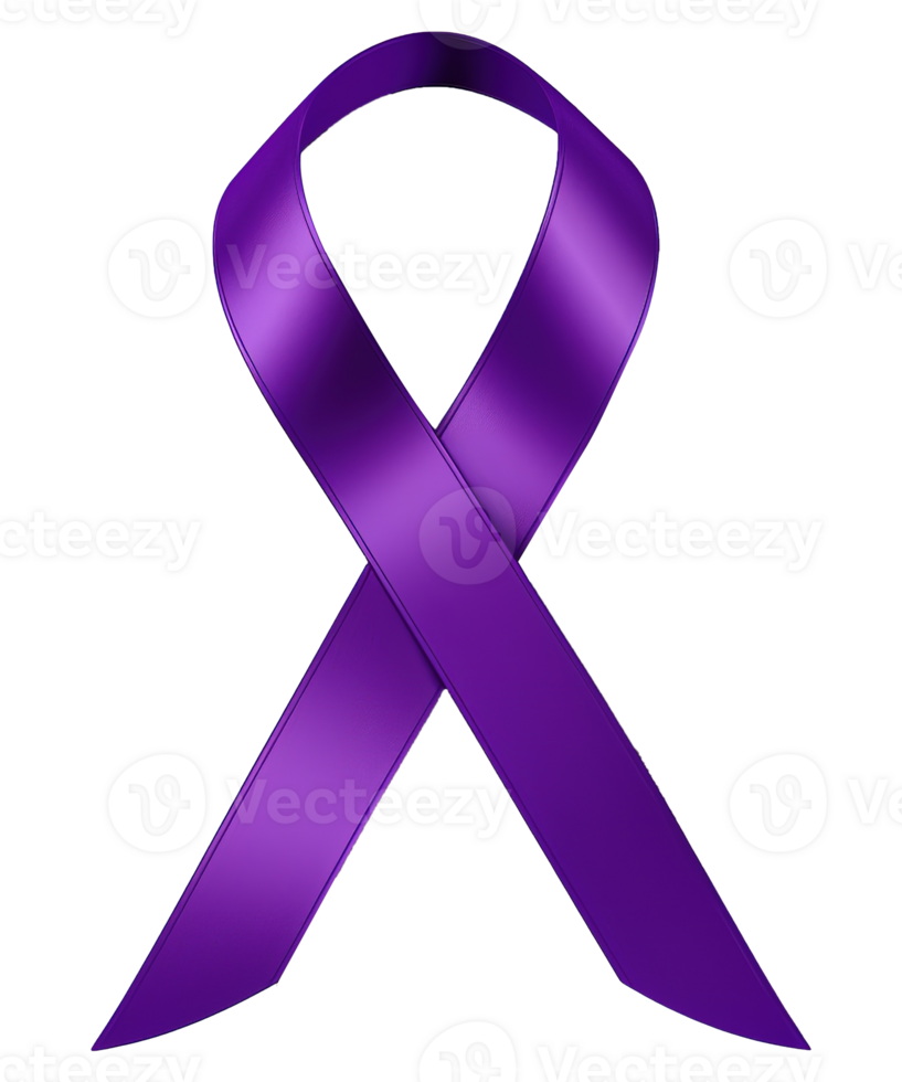 AI generated illustration of purple ribbon for support world cancer day png