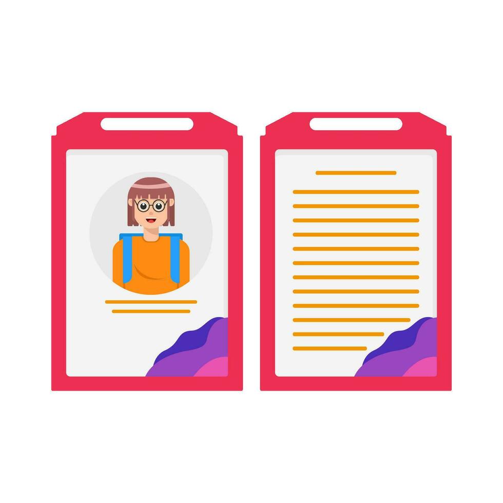 id card front and back view illustration vector