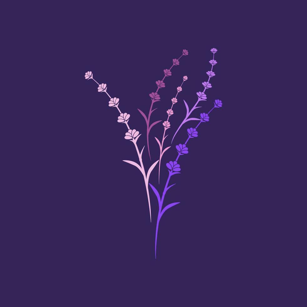 ilustración de icono de vector de flor de lavanda