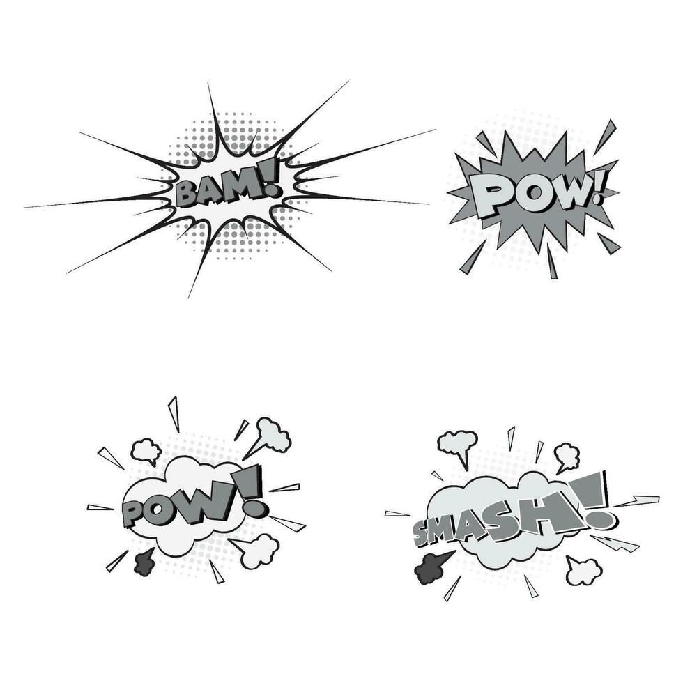 Comic Text, Pop Art style illustration vector