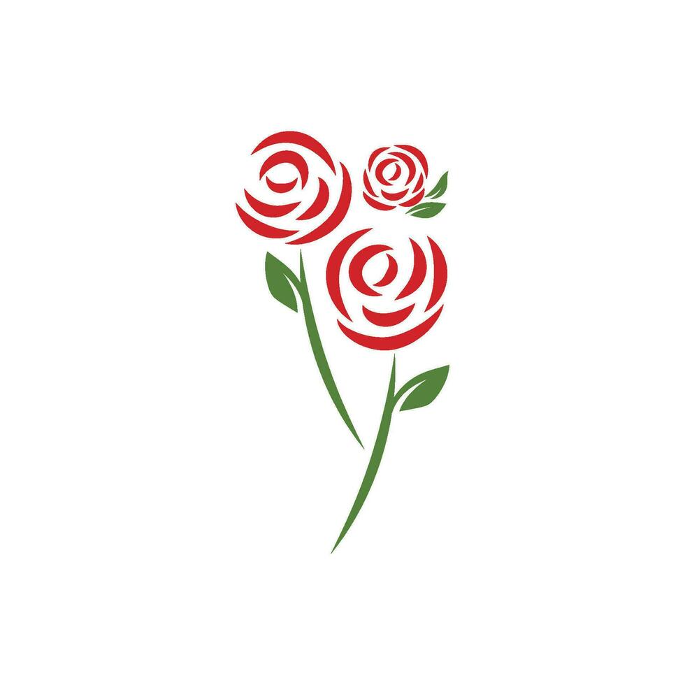 Beauty rose flower vector icon