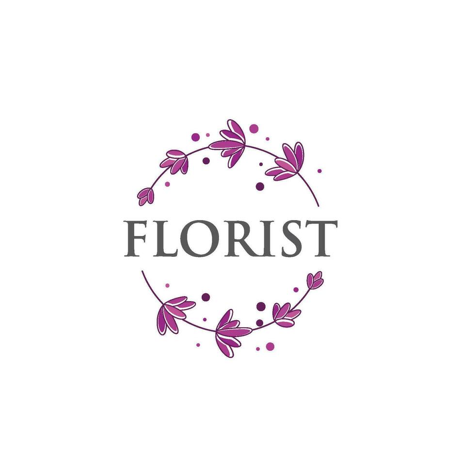 diseño de icono de vector de floristería de belleza