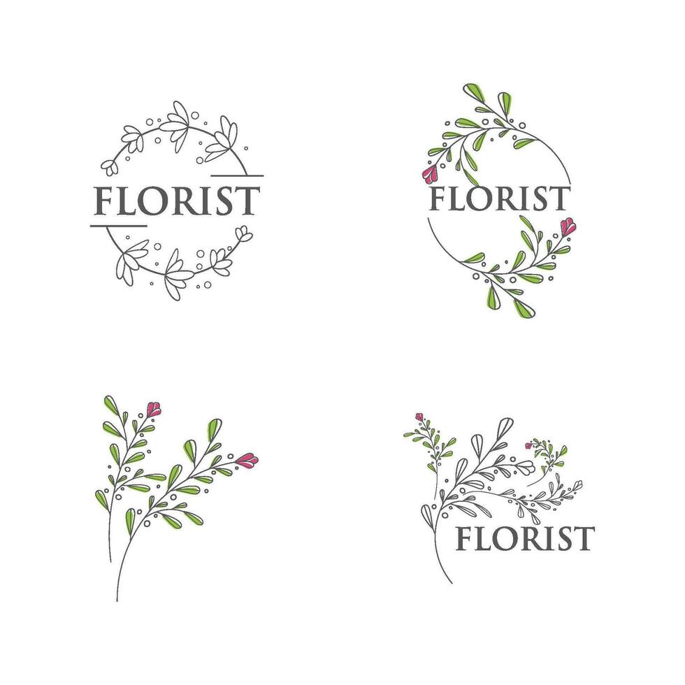 diseño de icono de vector de floristería de belleza
