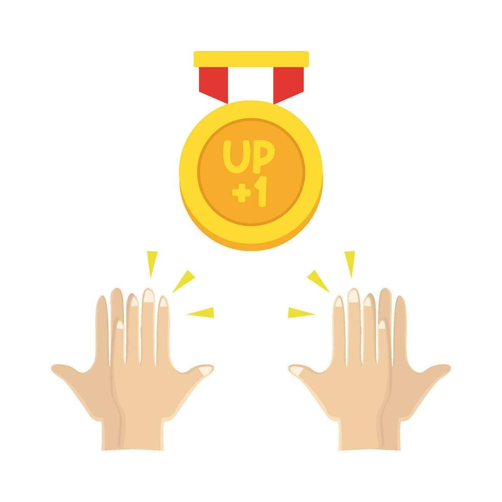 clap with medal competition illustration vector