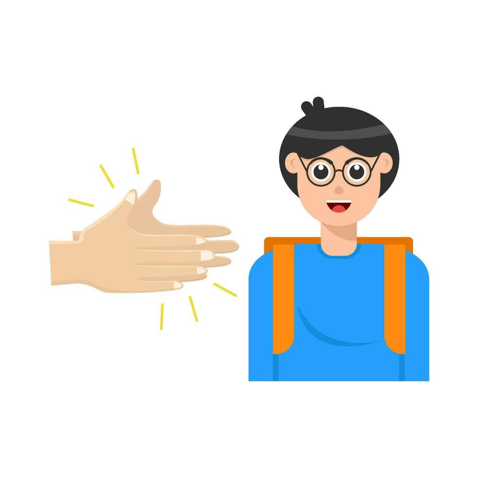 person with clap congratulation illustration vector