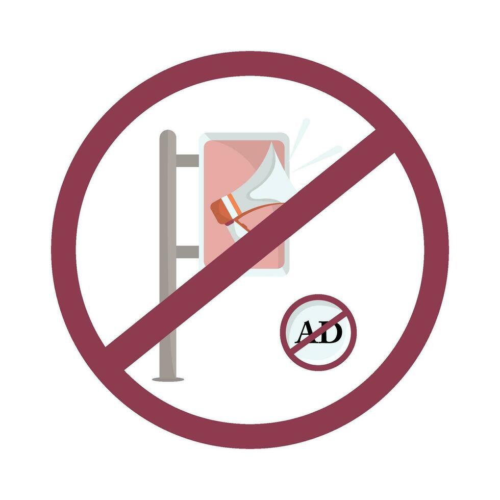 no ads with mobile phone illustration vector