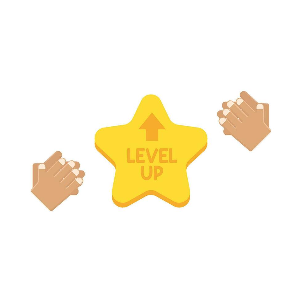 clap with badge illustration vector