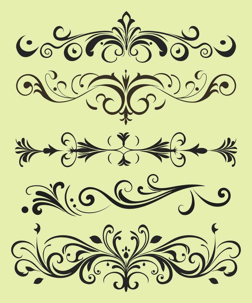 Dividers ornamental collection in hand drawn style elements vector