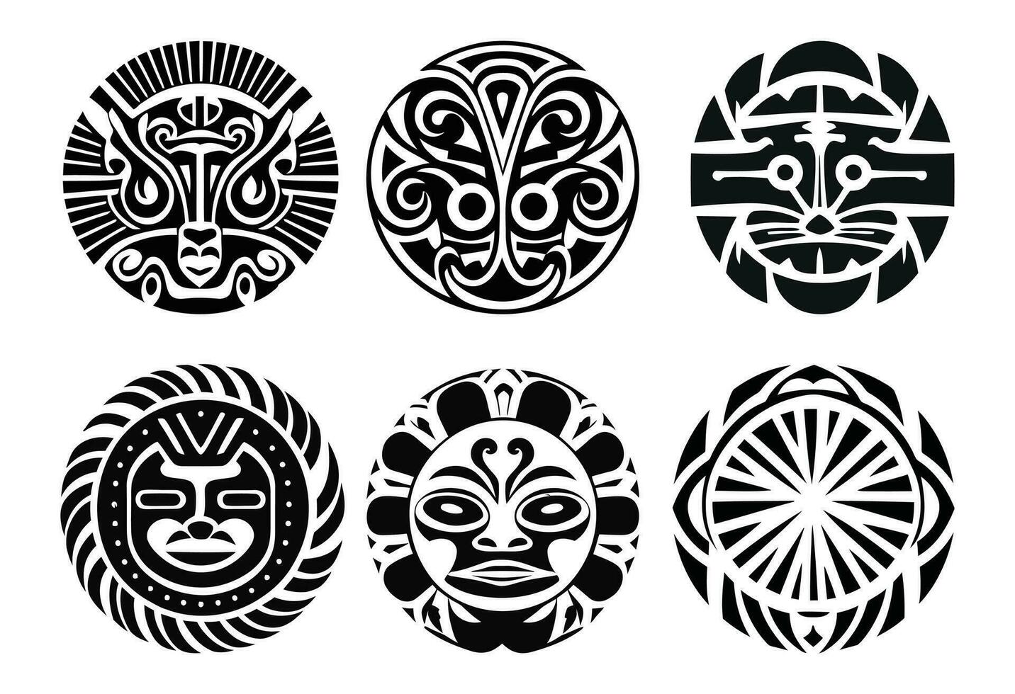 redondo maorí tatuaje ornamento africano maya azteca étnico tribal estilo vector