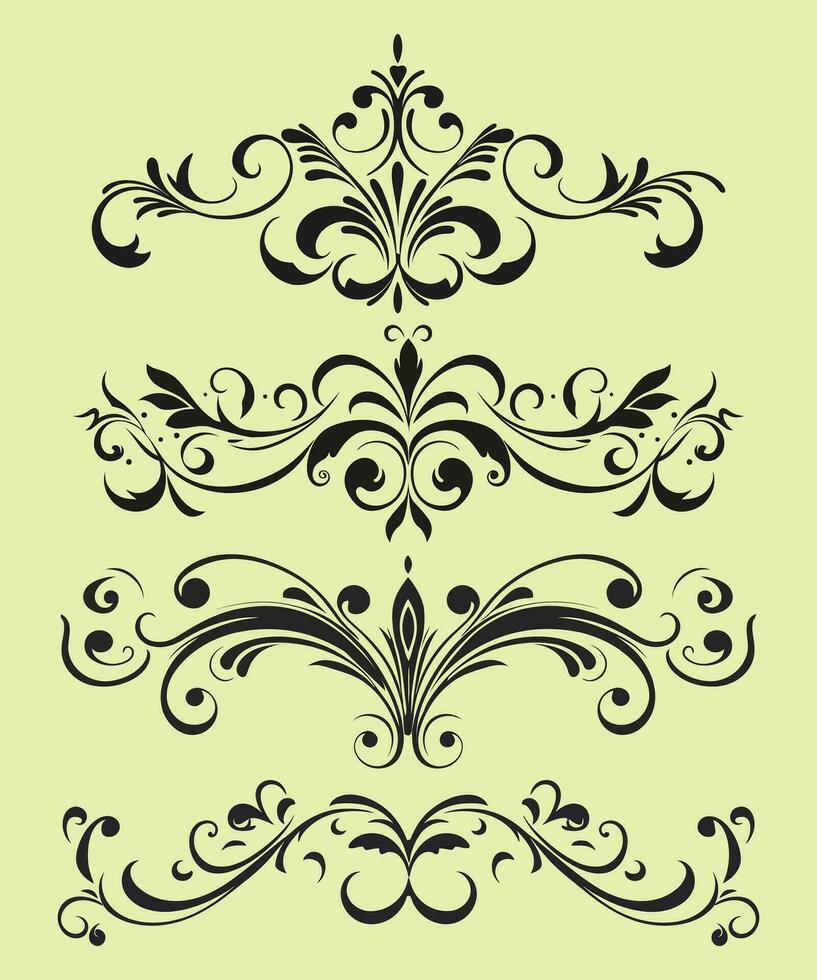 divisores ornamental colección en mano dibujado estilo elementos vector