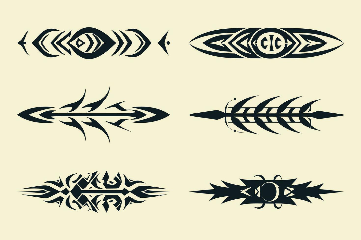 plano tribal tatuaje fronteras elemento vector