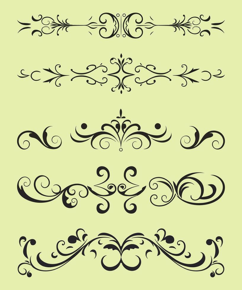 Dividers ornamental collection in hand drawn style elements vector