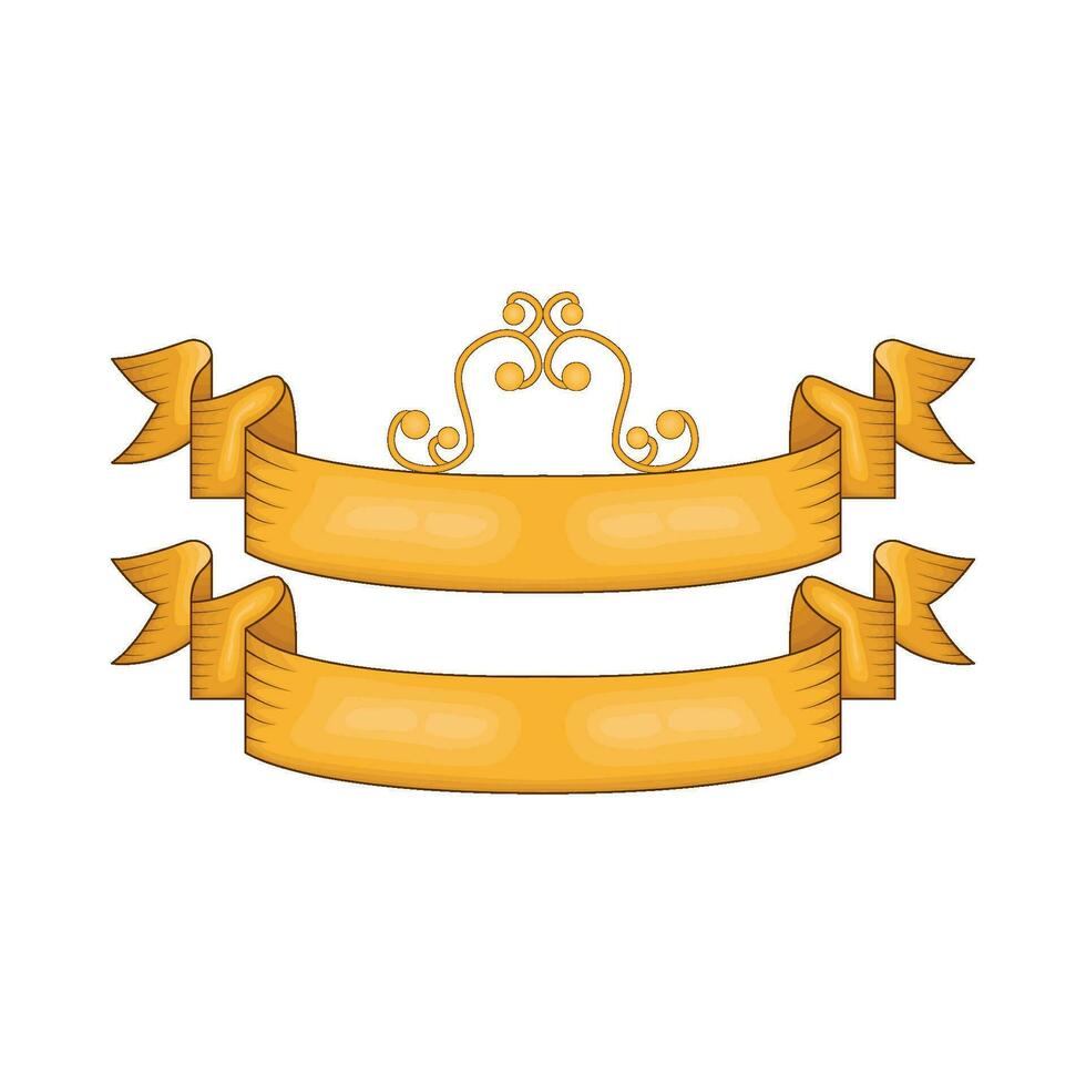ribbon banner gold illustration vector