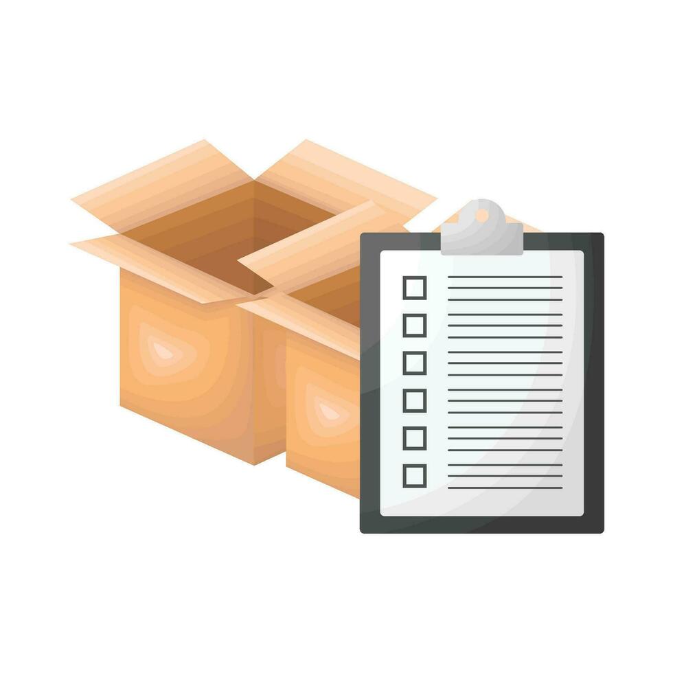 caja con documento ilustración vector