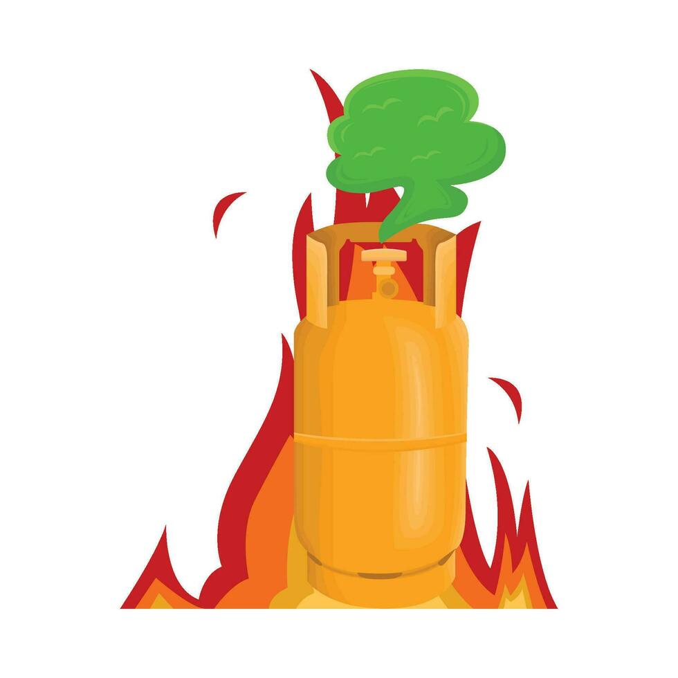 gas explota con fuego ilustración vector