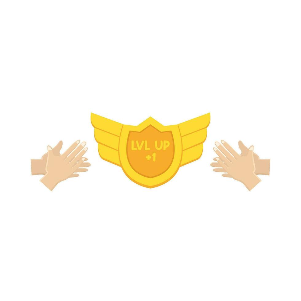 clap with badge illustration vector