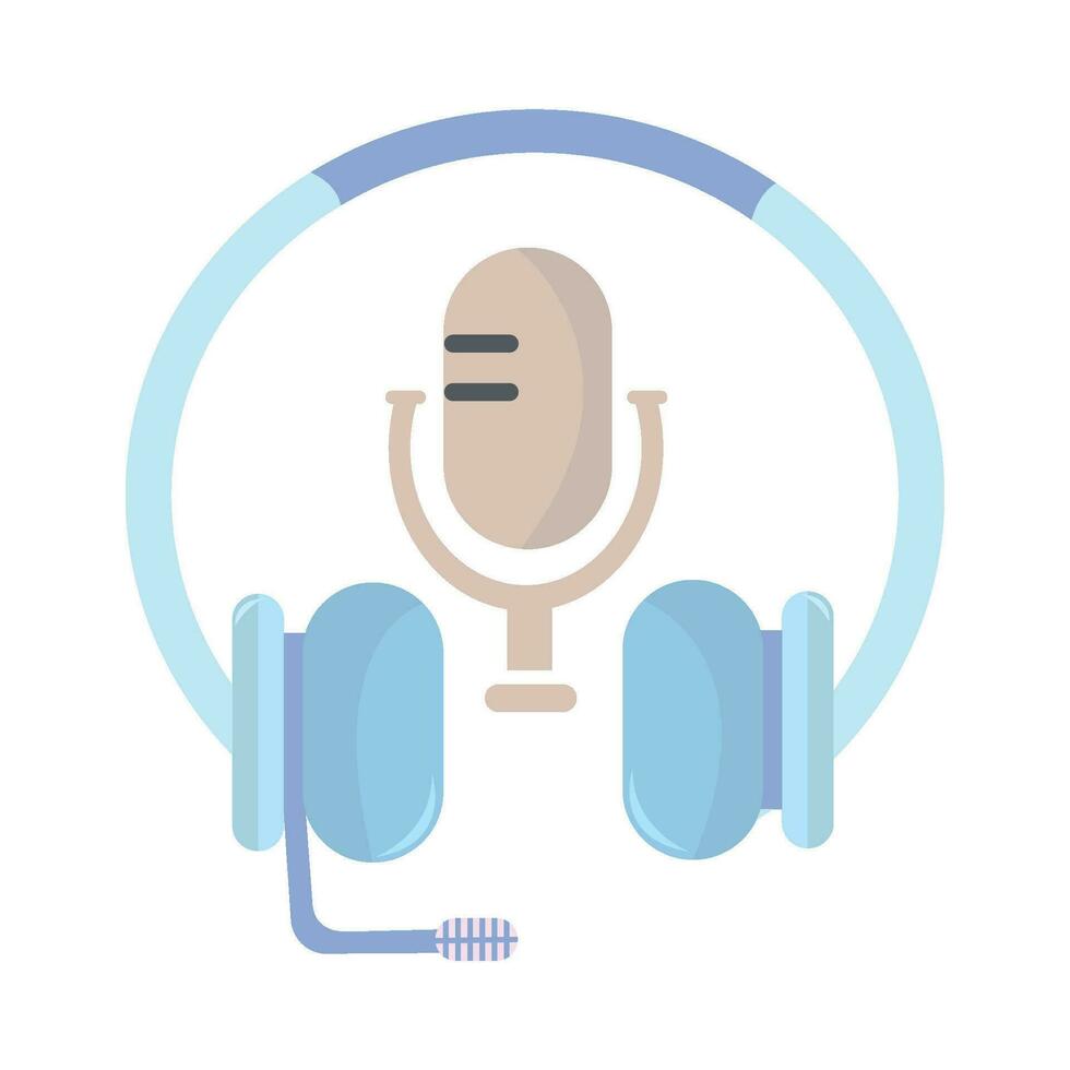 microphone with headphone illustration vector
