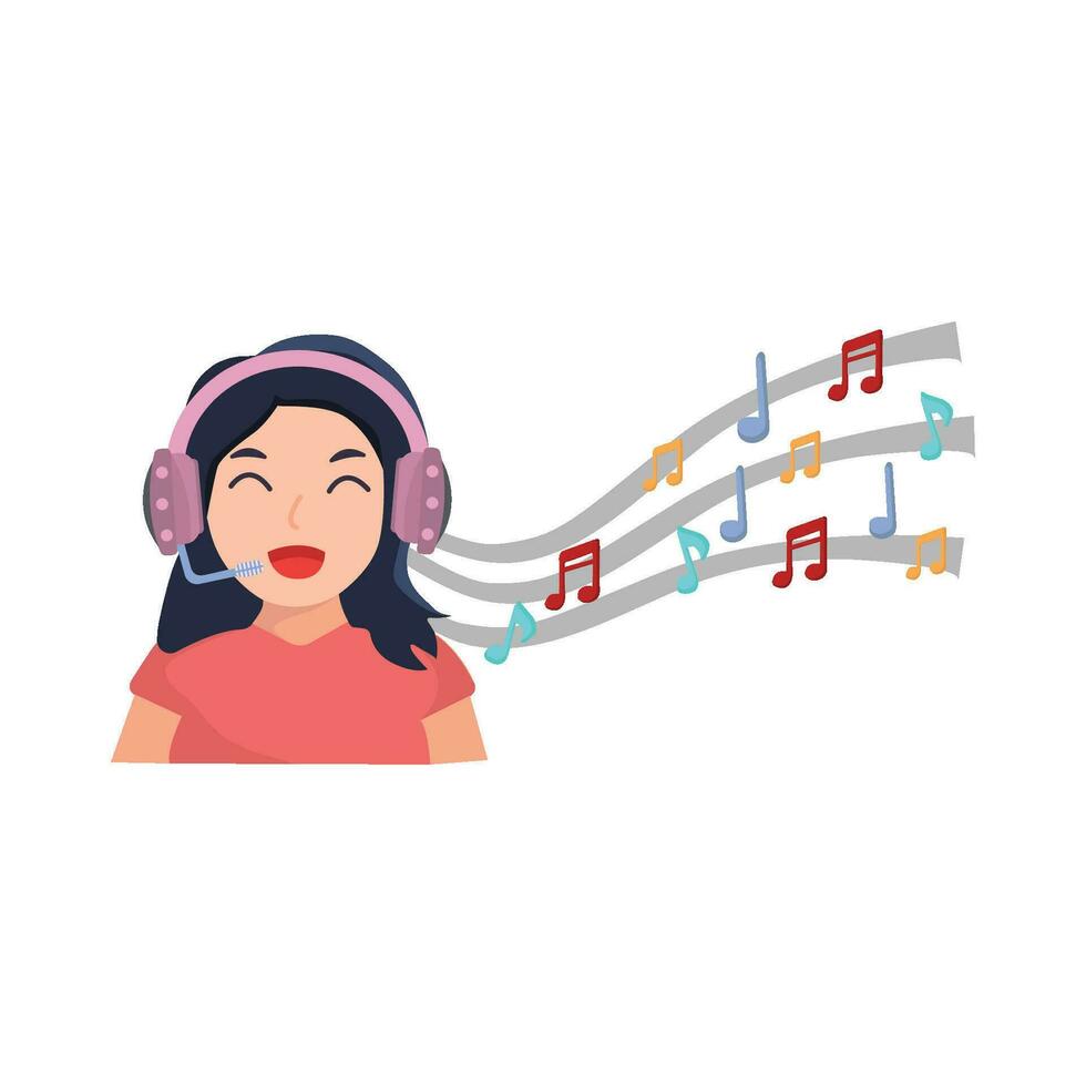person listening music illustration vector