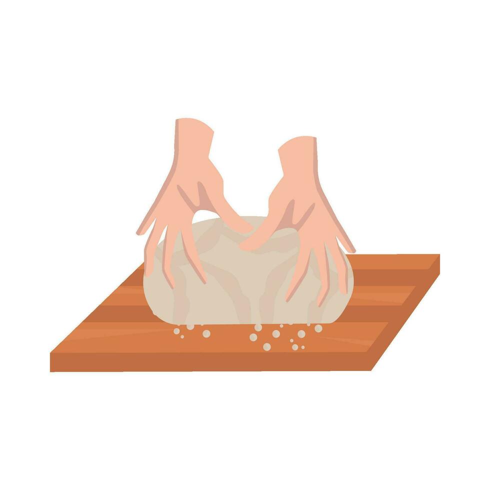 dough in wooden illustration vector