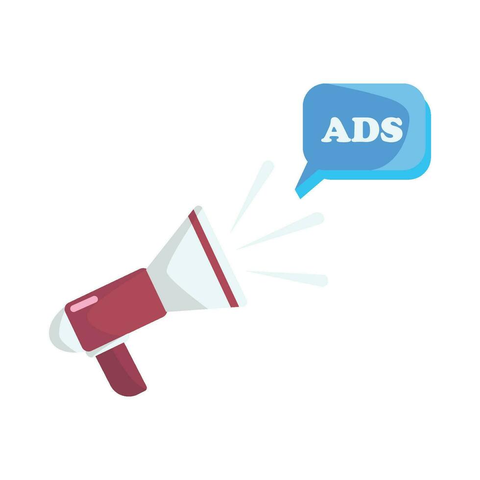 megaphone with ads illustration vector