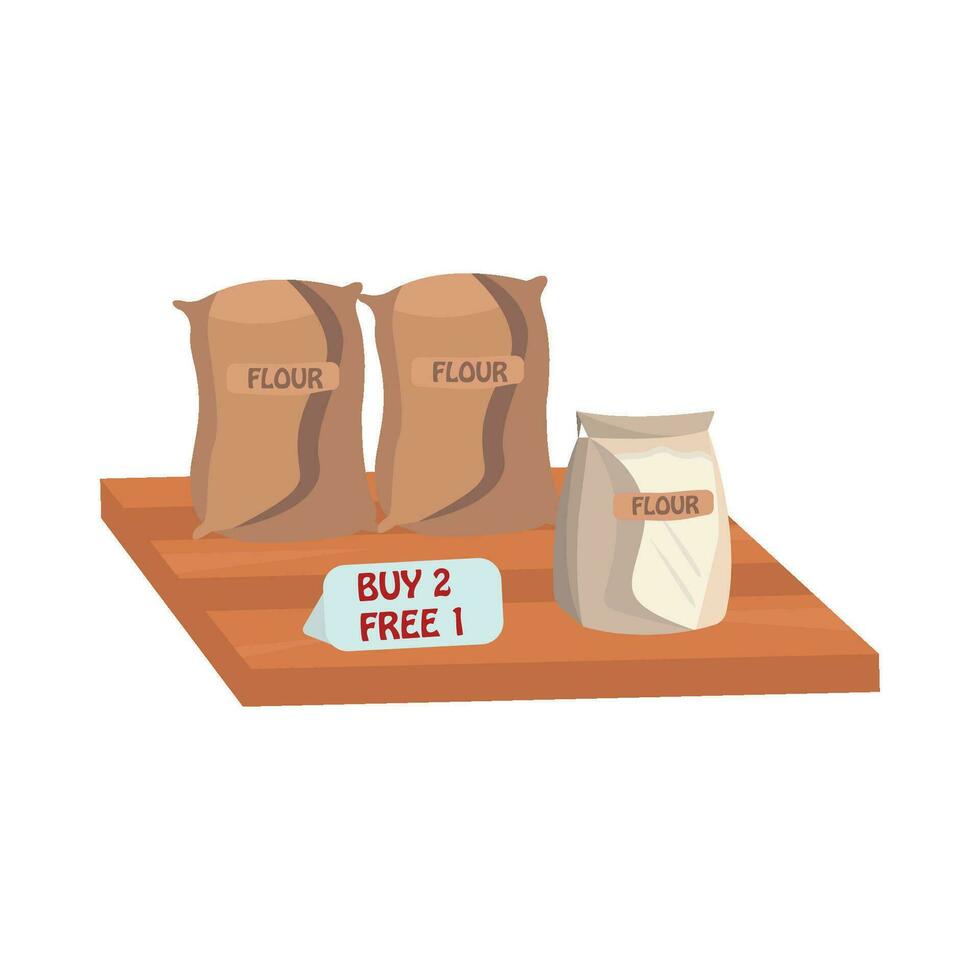 flour bag illustration vector