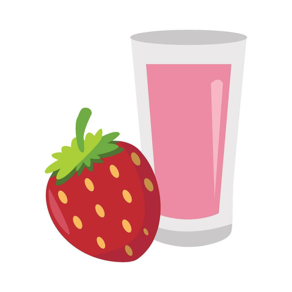 strawberry juice illustration vector