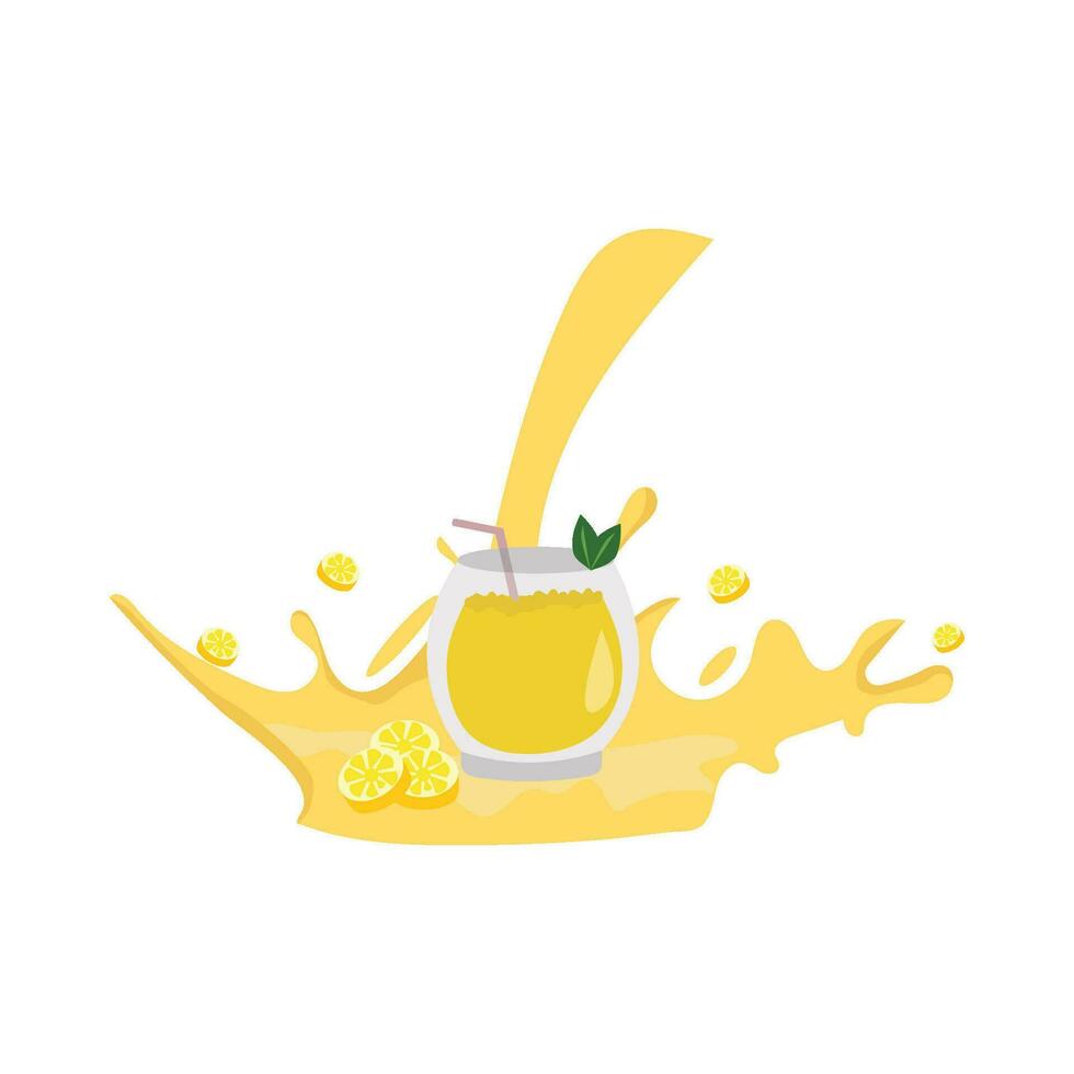 lemon juice illustration vector