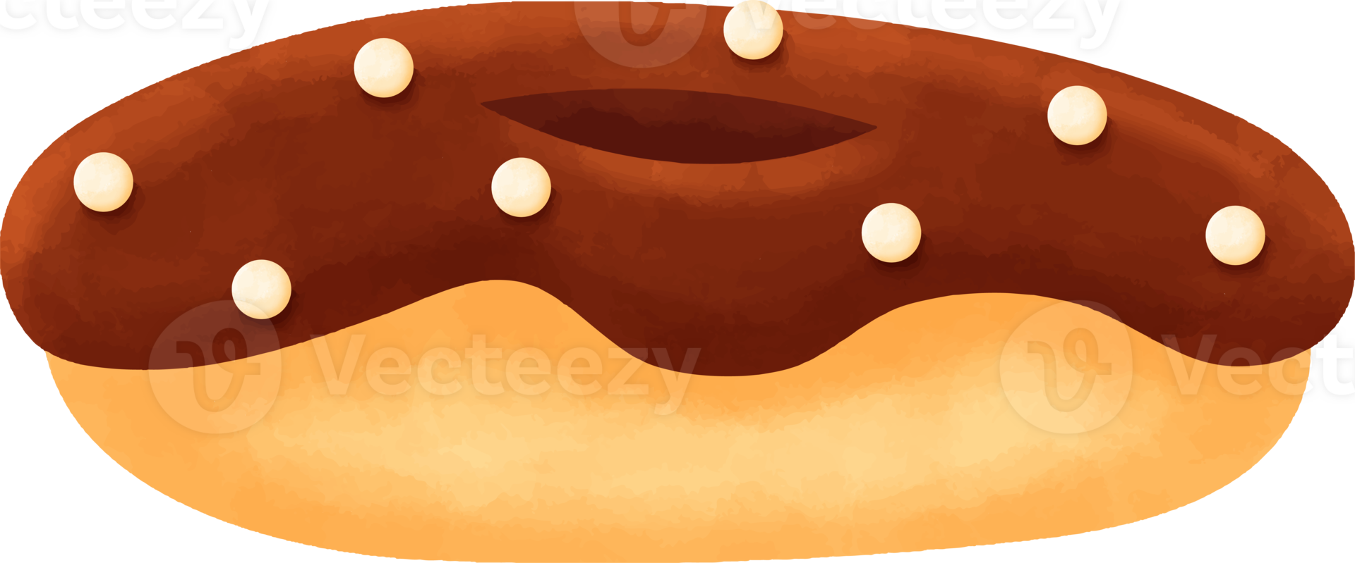 aquarelle Chocolat Donut illustration png