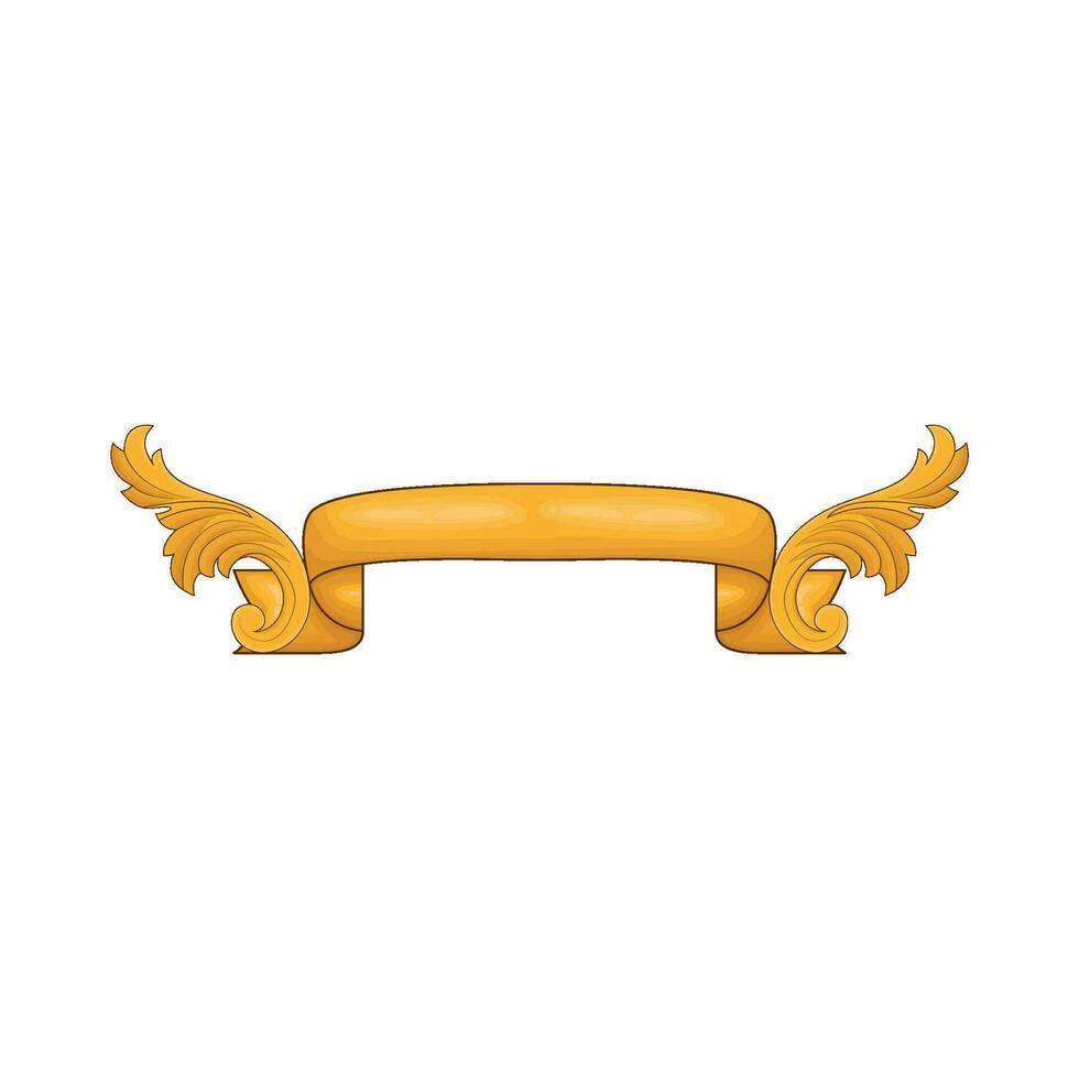 ribbon banner gold illustration vector