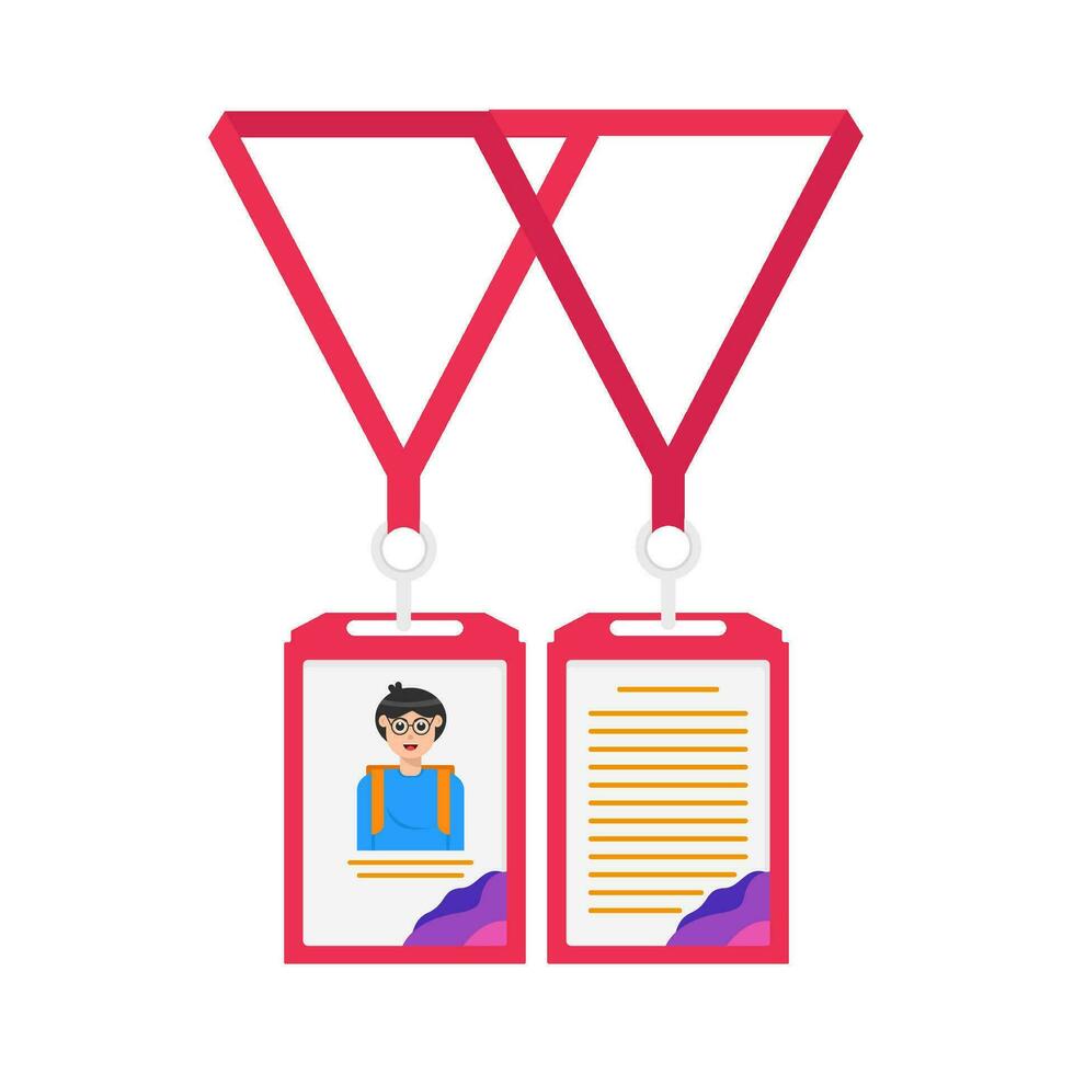 lanyard id card illustration vector