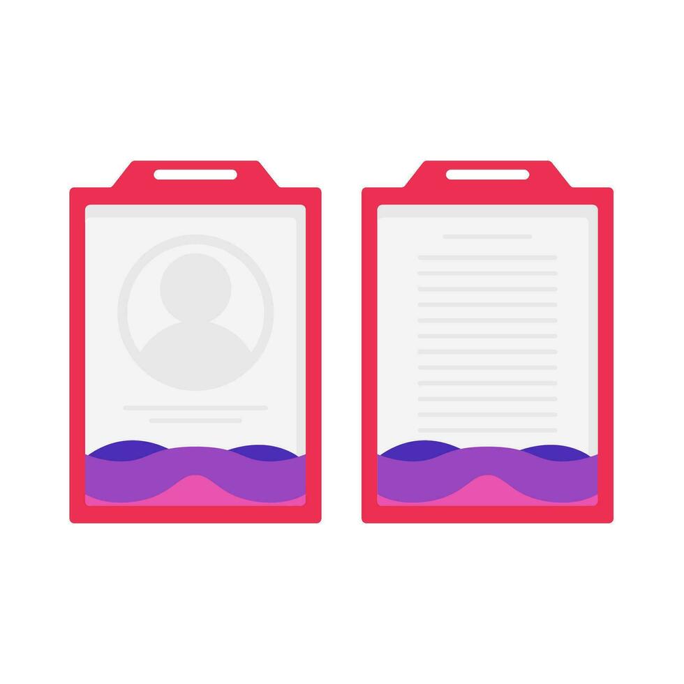 id card front and back view illustration vector