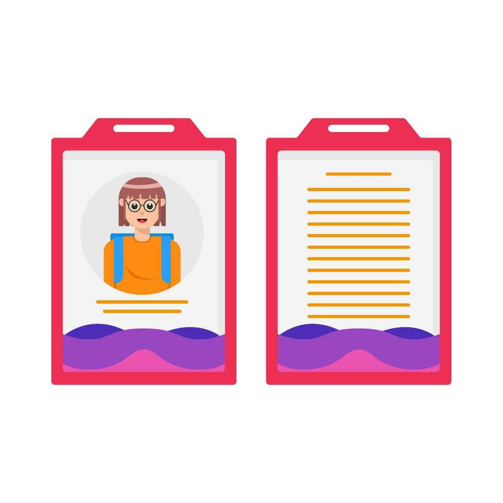 id card front and back view illustration vector