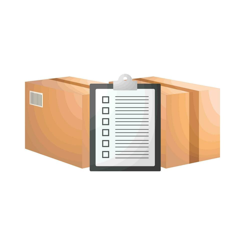 box with document illustration vector