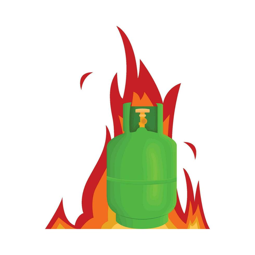 gas explota con fuego ilustración vector
