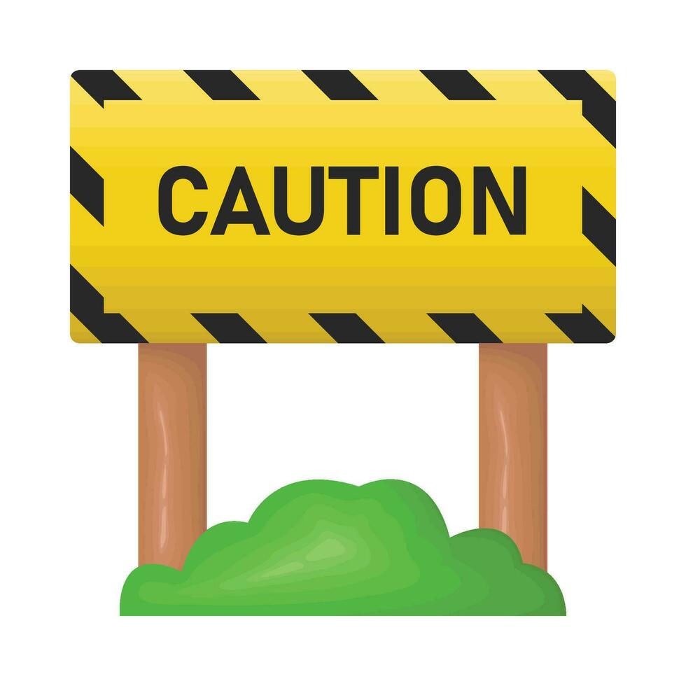 caution in roadblock illustration vector