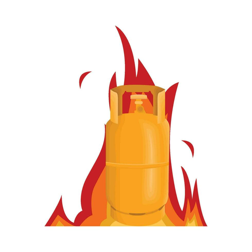 gas explota con fuego ilustración vector