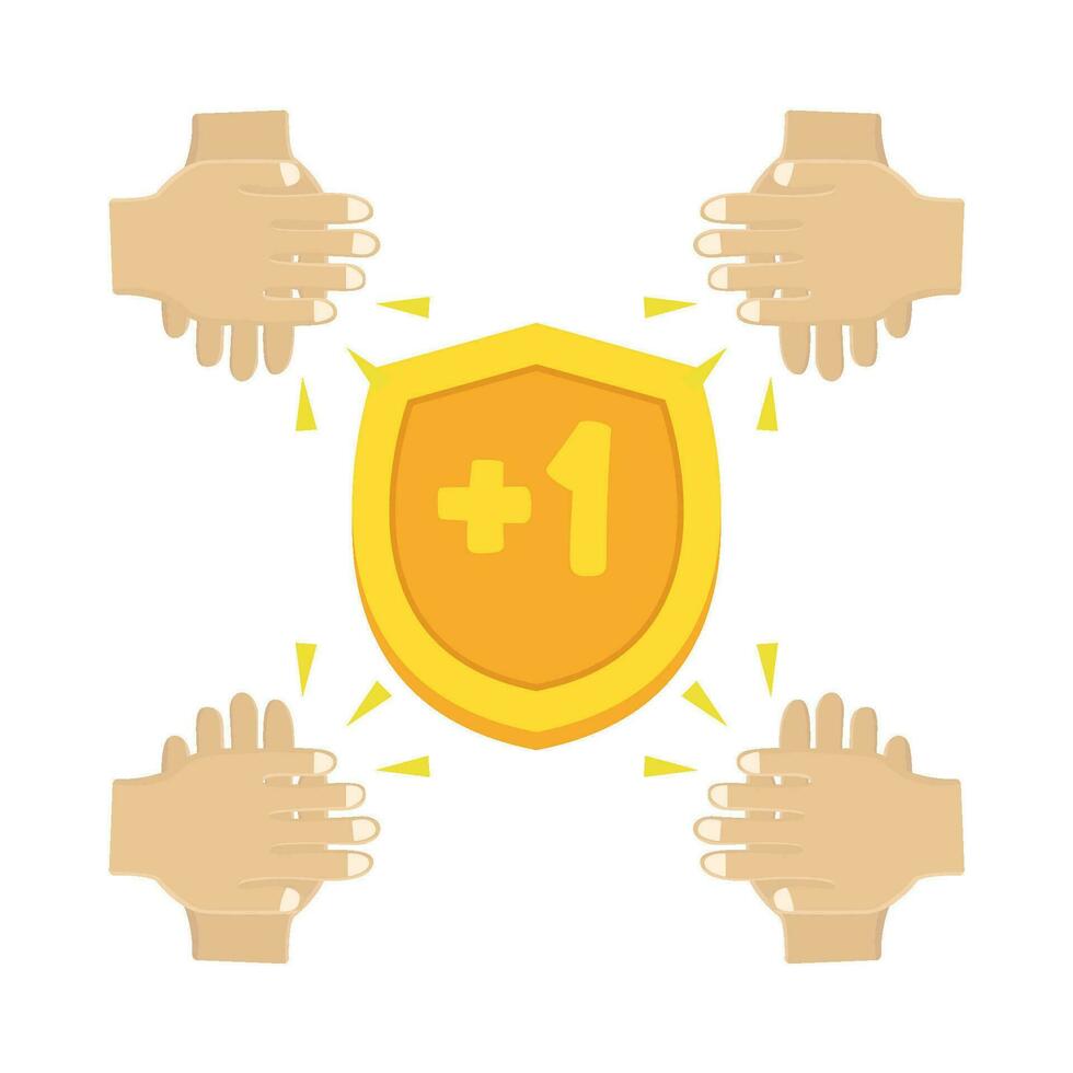 clap with badge illustration vector