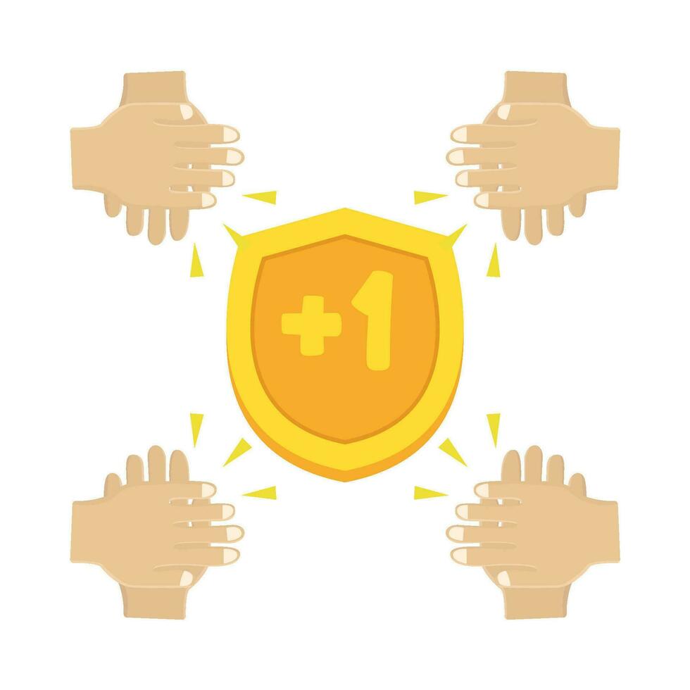 clap with badge illustration vector