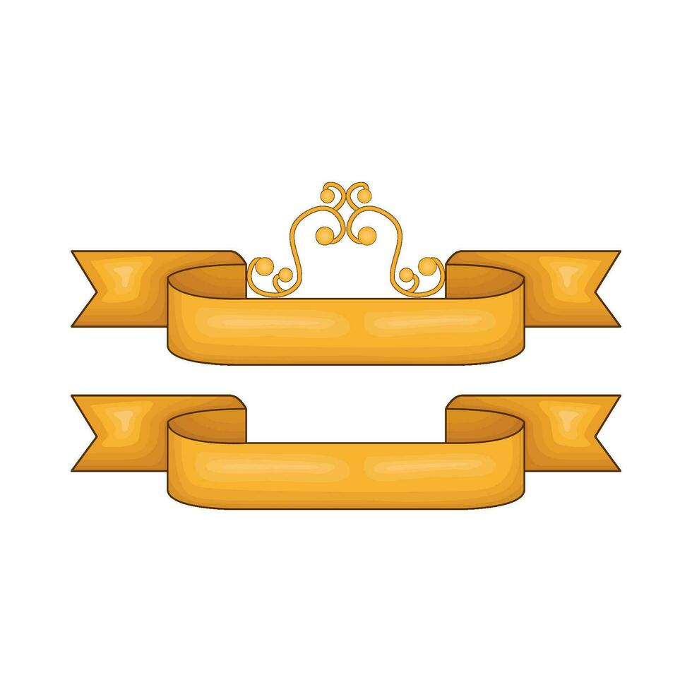ribbon banner gold illustration vector