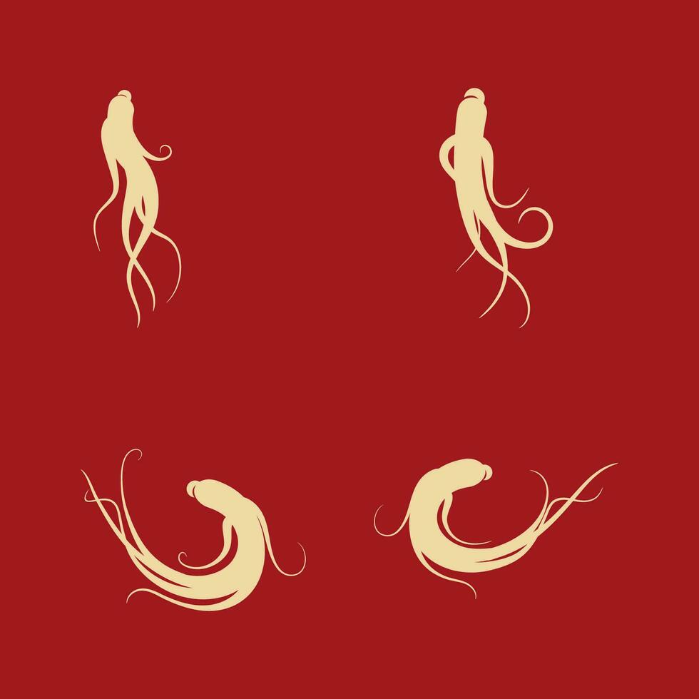 ilustración de icono de vector de ginseng