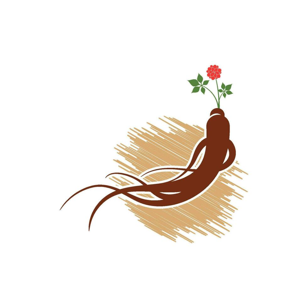 ilustración de icono de vector de ginseng