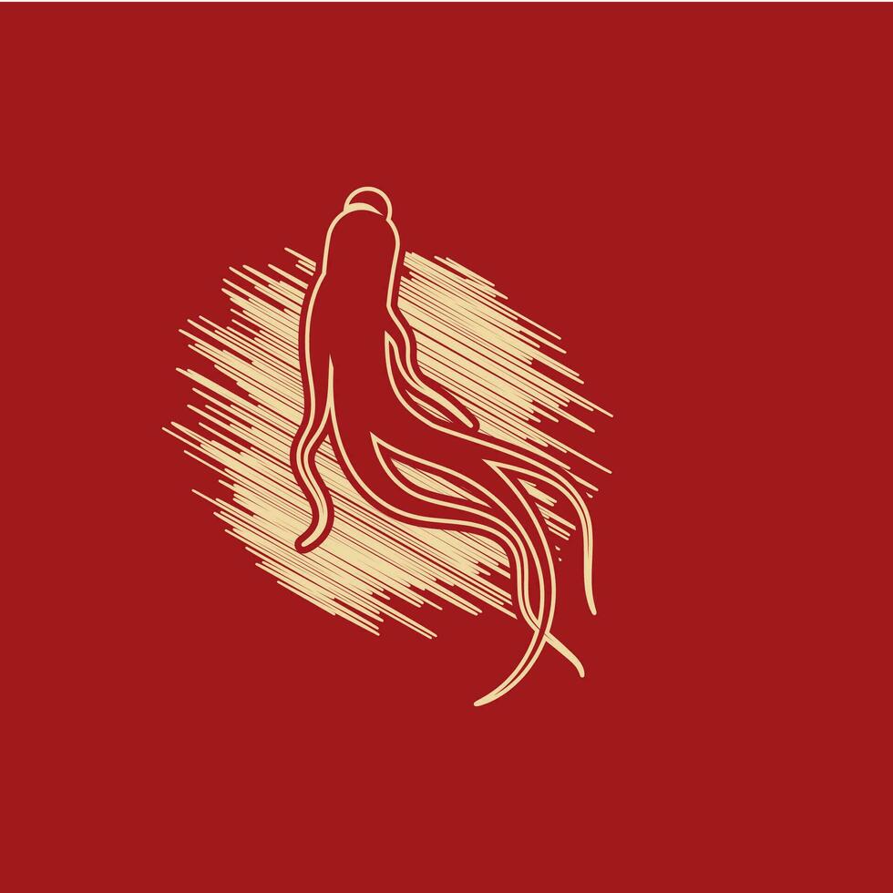 Ginseng vector icon illustration