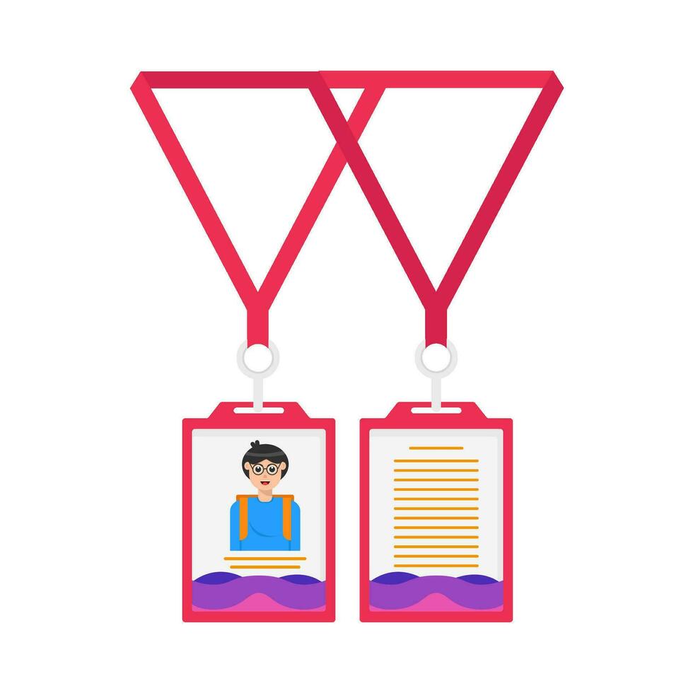 lanyard id card illustration vector