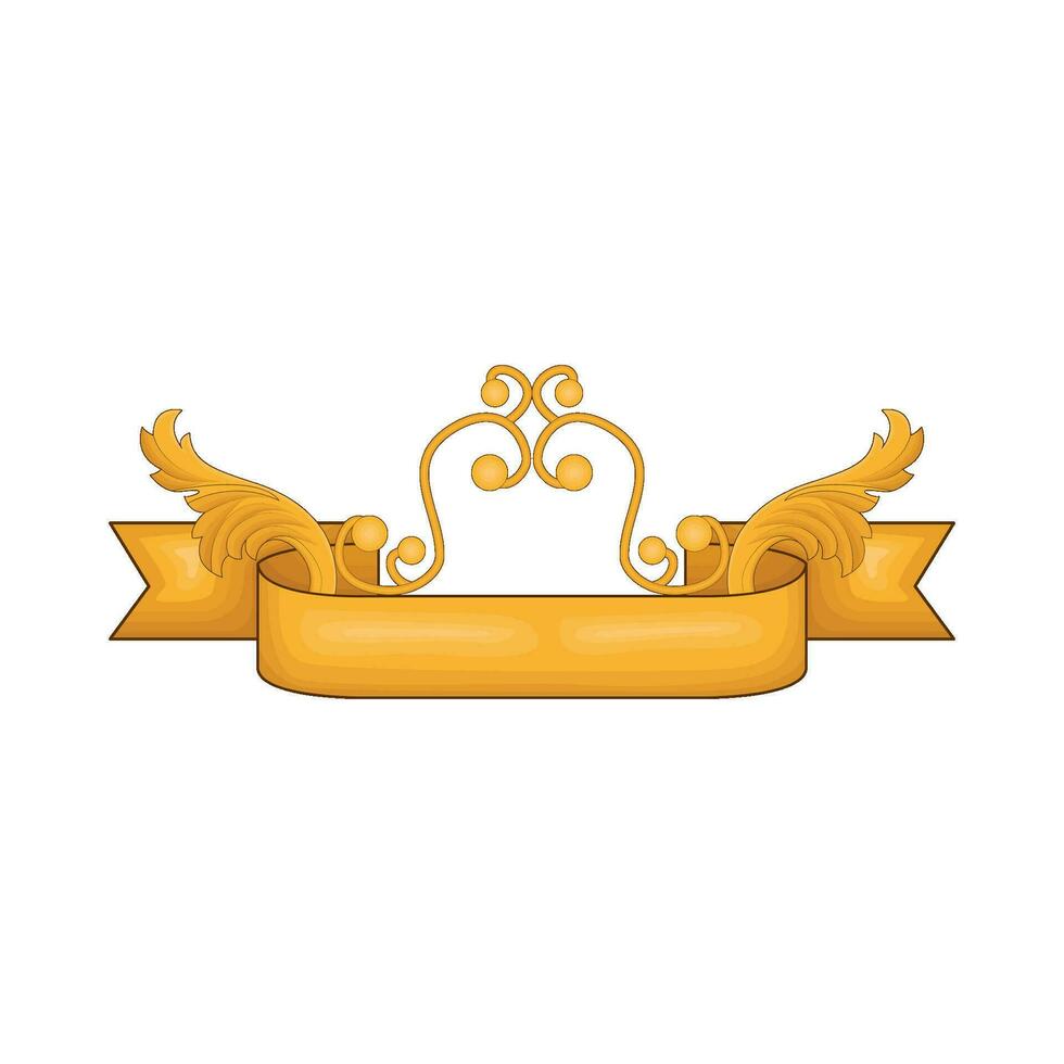 ribbon banner gold illustration vector